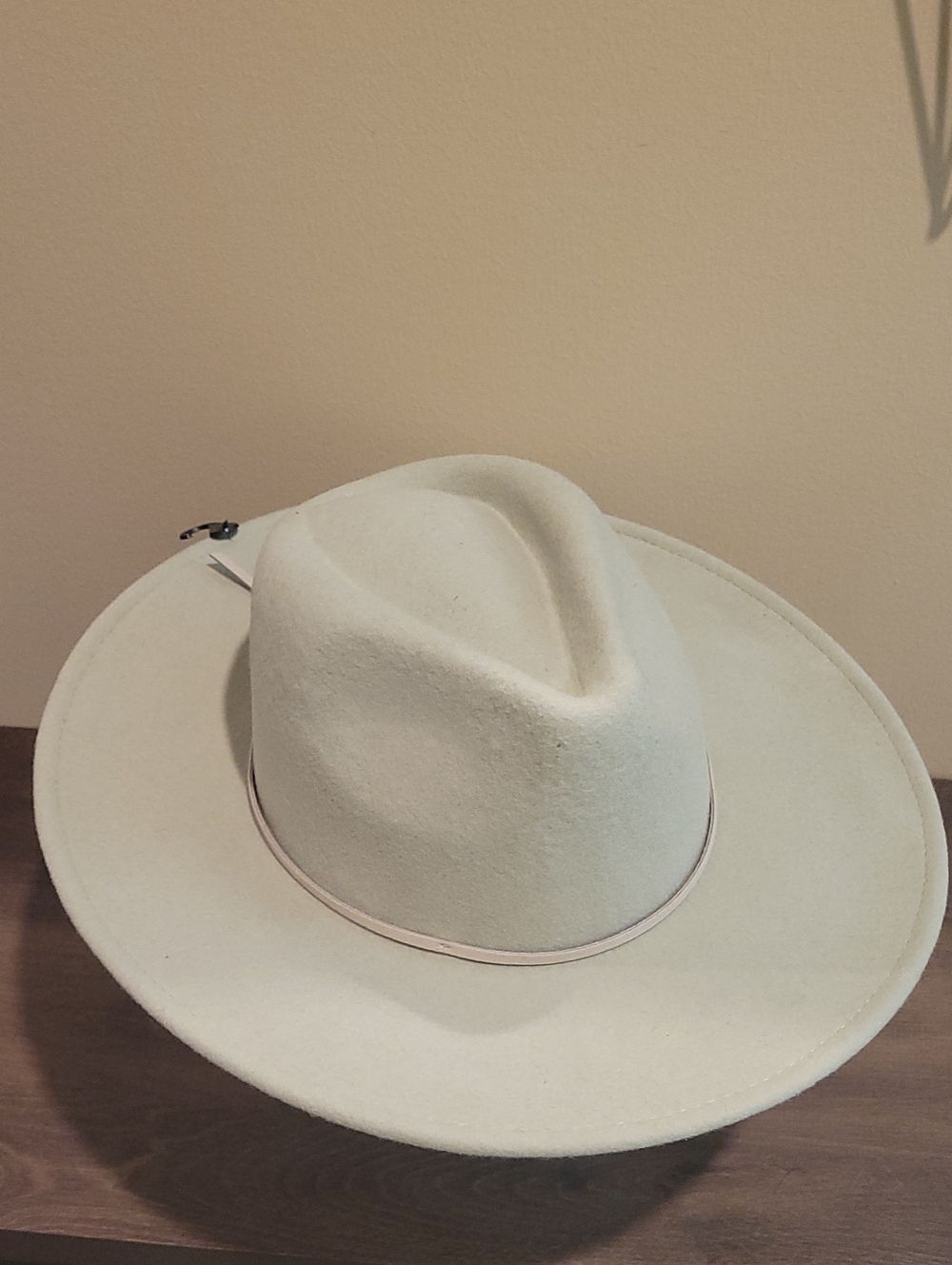 Sonoma Light Cream Felt Fedora Hat with Thin Band